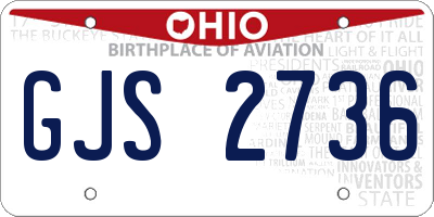OH license plate GJS2736