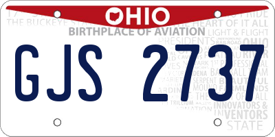 OH license plate GJS2737