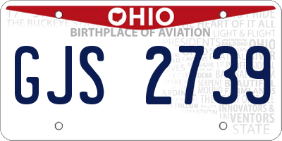OH license plate GJS2739