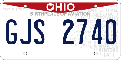 OH license plate GJS2740