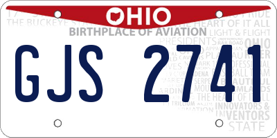 OH license plate GJS2741