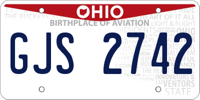 OH license plate GJS2742