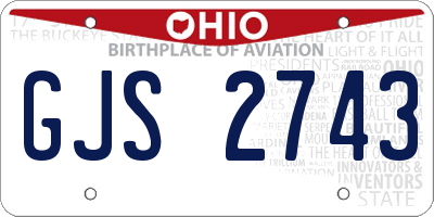 OH license plate GJS2743