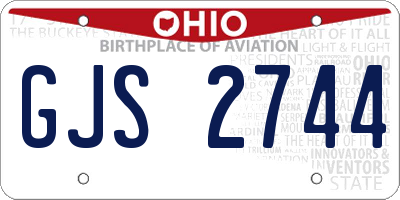 OH license plate GJS2744