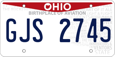 OH license plate GJS2745