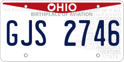 OH license plate GJS2746