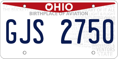 OH license plate GJS2750