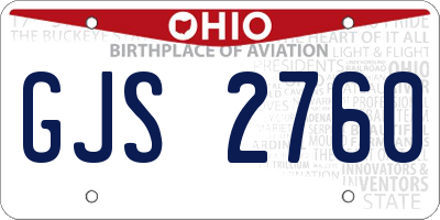 OH license plate GJS2760