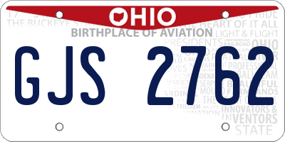 OH license plate GJS2762