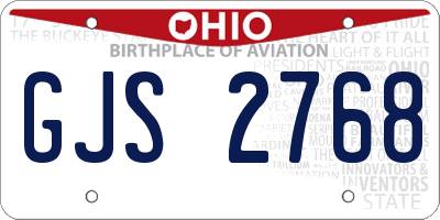 OH license plate GJS2768