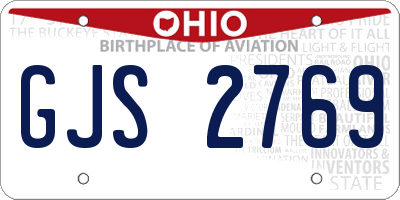 OH license plate GJS2769