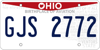 OH license plate GJS2772
