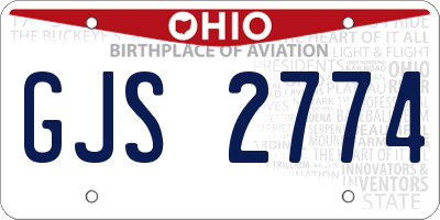 OH license plate GJS2774