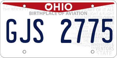 OH license plate GJS2775