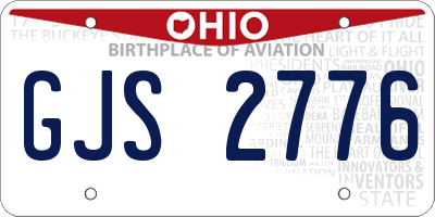 OH license plate GJS2776