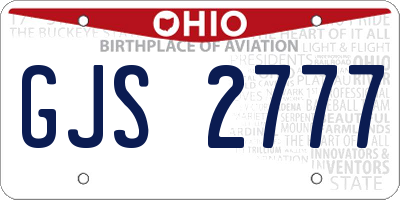 OH license plate GJS2777
