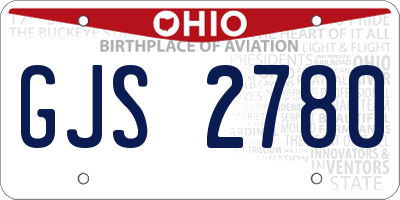 OH license plate GJS2780