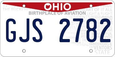OH license plate GJS2782