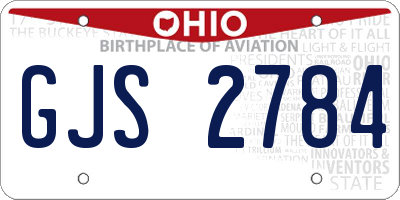 OH license plate GJS2784