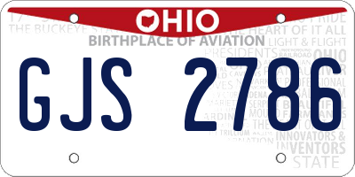OH license plate GJS2786