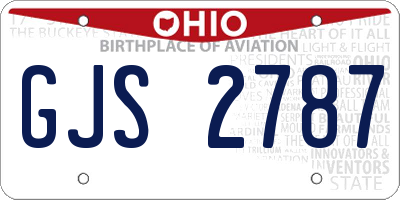 OH license plate GJS2787