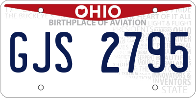 OH license plate GJS2795