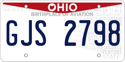 OH license plate GJS2798