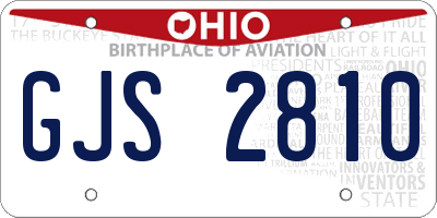 OH license plate GJS2810