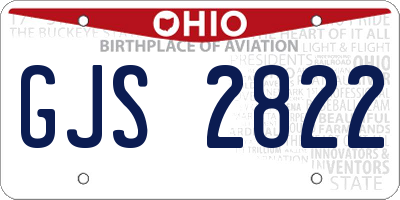 OH license plate GJS2822