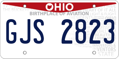 OH license plate GJS2823