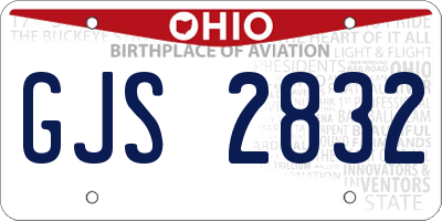 OH license plate GJS2832