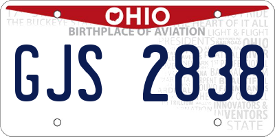 OH license plate GJS2838