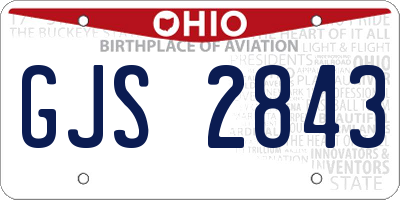 OH license plate GJS2843