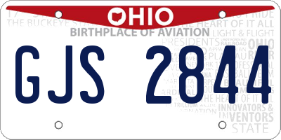 OH license plate GJS2844