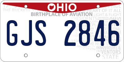 OH license plate GJS2846