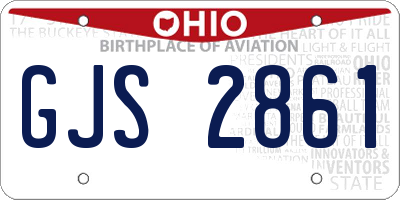 OH license plate GJS2861