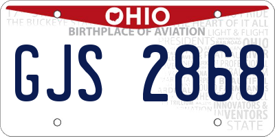 OH license plate GJS2868