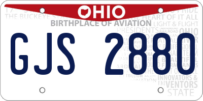 OH license plate GJS2880