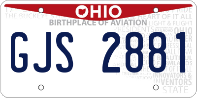 OH license plate GJS2881