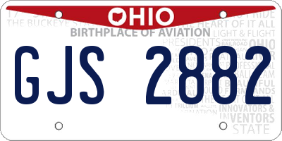 OH license plate GJS2882