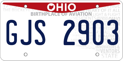 OH license plate GJS2903