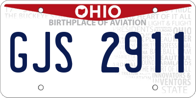 OH license plate GJS2911