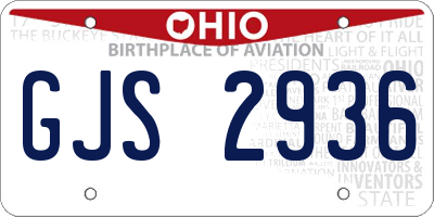OH license plate GJS2936