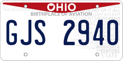 OH license plate GJS2940