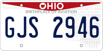 OH license plate GJS2946