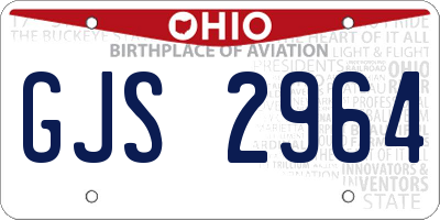 OH license plate GJS2964