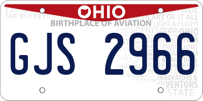 OH license plate GJS2966