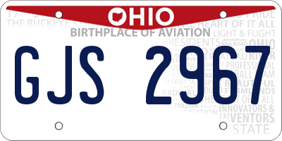 OH license plate GJS2967