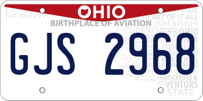 OH license plate GJS2968