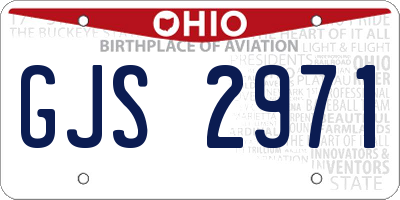 OH license plate GJS2971